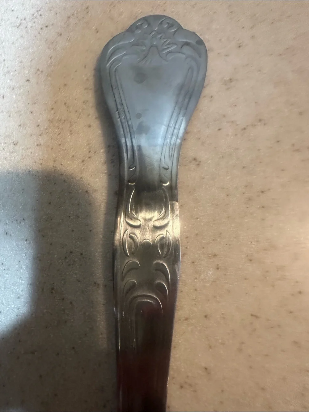 Ornate Stainless Steel Serving Ladle - Silver
